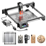 Longer RAY5 10000mW Laser Engraver with Air Assist Kit and Longer Honeycomb Working Table Kit, 15.7" x 15.7", Class 4 Longer