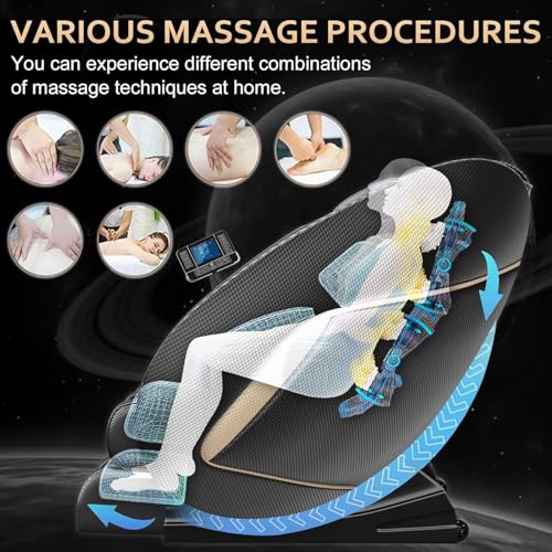 BILITOK Massage Chair Recliner with Zero Gravity with Full Body Air Pressure, Speaker and Blue-Tooth Connection, Easy to Use at Home and in The Office BILITOK