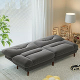 Homall Futon Sofa Bed, Modern Loveseat Futon Couch with Adjustable Backrest and Armrests, Sleeper Sofa Bed with Wood Frame for Living Room, Office, Apartment (Corduroy, Dove Gray) Homall