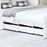 Queen Murphy Bed with Storage & Charging Station, Farmhouse Murphy Cabinet Bed with Large Drawer, Hideaway Foldable Platform Bed for for Guest Room, Bedroom, Home Office, Mattress Not Included, White CayugaCrekrd