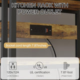 Alavoco 4-Tier Kitchen Baker's Rack with Power Outlet,Free Standing Microwave Oven Cart Stand,Heavy Duty Organizer Rack for Kitchen, Living Room, Dinning Room,Coffee Bar
