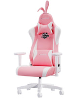 AutoFull C2 Gaming Chair,Ergonomic Wingless Cushion Computer Chair,PU Leather Racing Style Office Chair with Lumbar Support Pillow and Footrest,Pink AutoFull