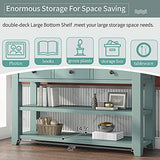 48'' Solid Wood Console Table, Modern Entryway Sofa Side Table with 3 Storage Drawers and 2 Shelves. Easy to Assemble (Green) Quarte