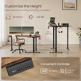VASAGLE L Shaped Electric Standing Desk, 63 x 47.2 Inches, Height Adjustable Corner Desk with Power Outlets, 2 Memory Buttons, Easy to Assemble, for Home Office, Rustic Brown ULSD242K01 VASAGLE