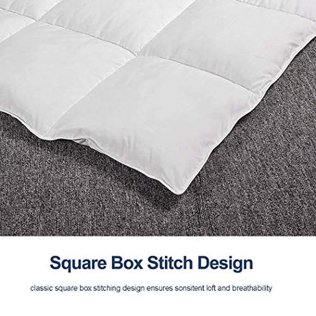 ACCURATEX Duvet Insert Queen Comforter - 400GSM Fluffy Down Alternative Fill Hotel Collection Heavyweight Comforter, Warm Thick Duvet for Fall Winter, 8 Corner Tabs - Machine Washable,White,90x90 ACCURATEX