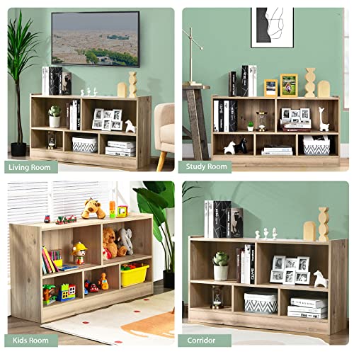 Tangkula 2-Tier 5-Cube Open Shelf Storage Bookcase - Versatile Wooden Display Cabinet for Any Room