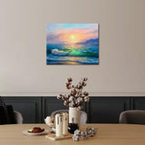 TUMOVO Paint by Numbers Kit for Adults Morning on Sea Wave Paint by Numbers for Adults Seaside Landscape Adult Paint by Number Kits on Canvas Oil Painting Art Crafts 16x20 in TUMOVO