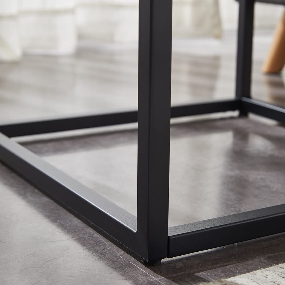 CENSI 47-Inch Natural Oak Coffee Table for Living Room, Modern Industrial Rectangular Wood and Metal Center Table with Extra Thick Tabletop (Natural Wood) CENSI