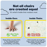 Serta Hannah Executive Home Office Desk Chair, Ergonomic Mid-Back with Lumbar Support, Firm Seat Cushion, Layered Body Pillows, Padded Armrests, Swivel Base, Easy Assembly, Microfiber, Black/Grey Serta