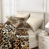 Nesker Comforter Set Queen Size, Cheetah Leopard Print Animal 7 Pcs Bedding for Kids and Adults, Wild Safari Skin Pattern Bed Sheet Sets with Fitted Sheet 2 Pillowcases & 2 Shams Nesker