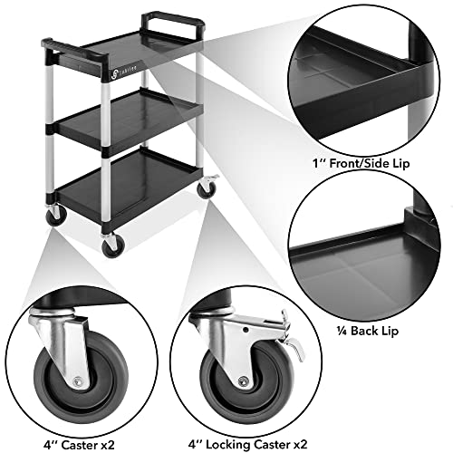 Jubilee 3-Tier Utility Service Cart with Wheels, 31.5" x 37.5"