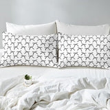 Cartoon Bowknot Kids Sheet King Size,Bow Tie Geometric Patchwork Modern Bedding Set,Girls Women Room Decor,Bow Butterfly Knot Black White Simple Bed Sheet Set 4pcs(Fitted + Flat + 2 Pillowcases) Manfei