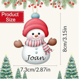 Personalized Christmas Ornaments with Names Snowman 7 Pcs Custom Family Ornament Customized Xmas Tree Hanging Wood Decoration Gift 3.15"（8cm） Fadace