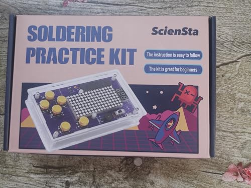 ScienSta Basic Soldering Kit for Teaching, Soldering Practice Kit with Retro Classic Games, Soldering Projects for STEM Education, Electronic Kits for College High School Students Learning ScienSta