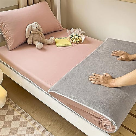 Japanese Floor Mattress Cover with Zipper,100% Cotton Cover for Traditional Shikibuton Futon Mattress, Futon Mattress Protective Cover,Reversible Washable,Pink2,Full/120x200cm Generic