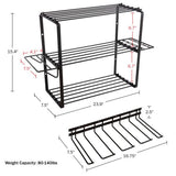 Power Tool Organizer - 4-Tier Garage Shelving Unit with 140lb Max Capacity - Wall Mount Garage Storage System for Tools by Stalwart Stalwart