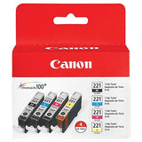 Canon CLI-221 Four Color Pack Compatible to MP980, MP560, MP620, MP640, MP990, MX860, MX870, iP4600, iP3600, iP4700 Canon