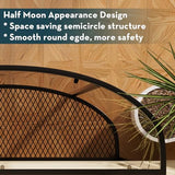 SAYGOER Glass Half Moon Console Table 2 Tier Narrow Entryway Table with Black Metal Frames, Modern Couch Table Small Entry Way Tables, Easy Assembly, Clear Glass SAYGOER