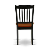 East West Furniture DAC-BCH-W Danbury Dining Room Chairs - Slat Back Solid Wood Seat Chairs, Set of 2, Black & Cherry East West Furniture