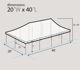 TentandTable 20' x 40' Premium Canopy Tent, Blue/White, Outdoor Pole Tent, 80-160 Person Capacity for Parties, Weddings, Events, Commercial and Residential Use, Large Heavy Duty Vinyl Canopy Tents TentandTable