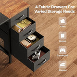 Huuger 47 Inch Computer Desk with 4 Drawers, Office Desk with Mesh Shelf, Gaming Desk, Large Storage, Writing Desk Work Desk for Home Office, Study, Bedroom, Work from Home, Rustic Brown and Black Huuger