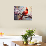 TUMOVO Animals DIY Oil Painting Kit, Bird Paint by Numbers for Adults, Cardinal Paint by Numbers with Brushes and Pigment, Canvas Arts for Wall Decor, 16x20 Inch, Frameless TUMOVO