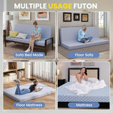 Begonia.K 5 Inch Futon Mattress Full Size - Thick Futons Sofa Couch Bed for Adults - Memory Foam Floor Mattress - Futon Cushion Replacement for Camping & Guest (Frame Not Included) Begonia.K