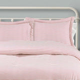 Lush Decor Farmhouse Stripe Reversible Cotton Comforter Set, 3 Piece Set, King, Red - Cozy Farmhouse Bedding Set - Rustic Decor - Striped Comforter - Modern Farmhouse Bedroom Decor Lush Decor