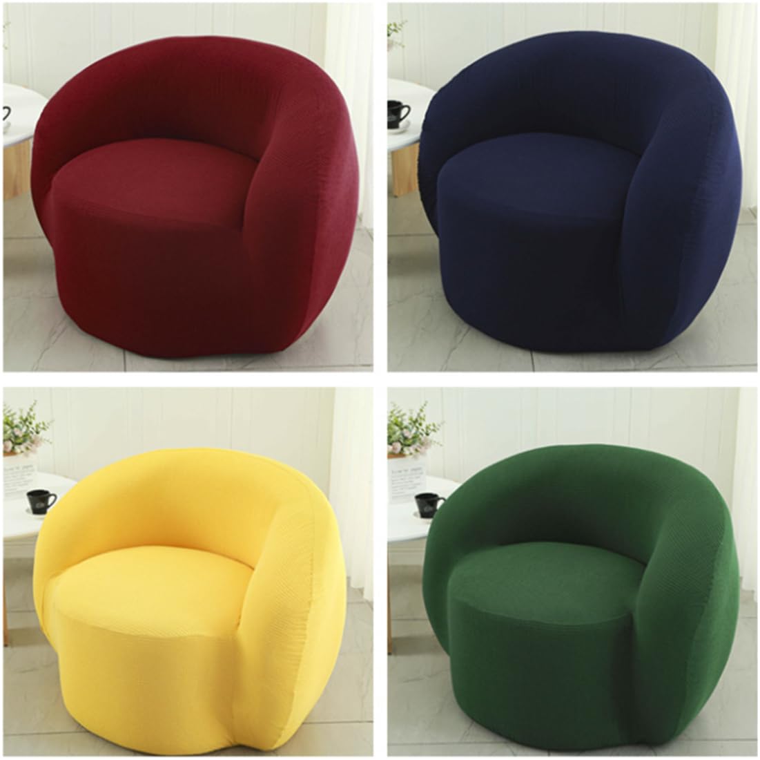 STARINGIRL Stretch Swivel Barrel Chair Sofa Cover Slipcovers Mid Century Modern Accent Chair Modern Curved Cover for Home Hotel Office Cafe Furniture Protector STARINGIRL