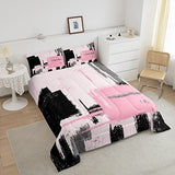 Feelyou Abstract Comforter Modern Abstract Art Comforter Set for Boys Girls Children Pink Black Pattern Bedding Set Room Decor Twin Size Duvet Set 2Pcs Feelyou