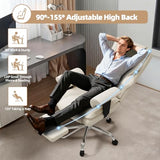 Mvpipi 7-Point Massage Office Chair,Heated Manageral Chair,Ergonomic Executive Chair with Footrest,Adjustable Armrest，Computer Chair for Offices, Study Areas, Gaming Spaces,Beige
