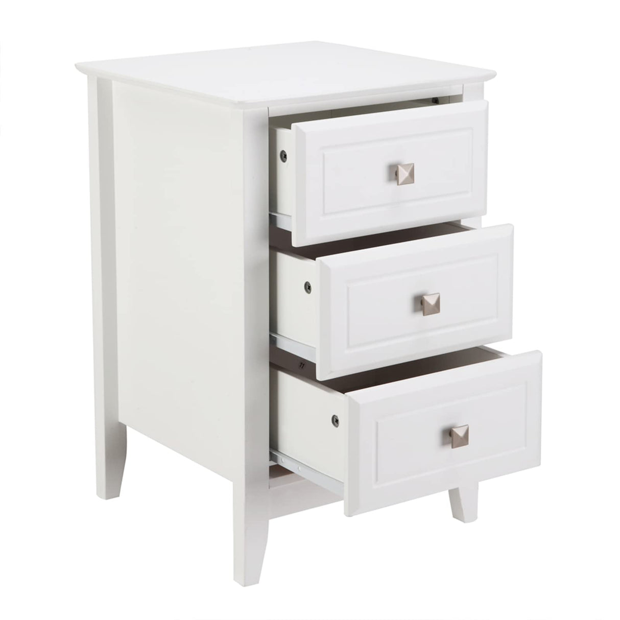 Bonnlo Upgraded White Night Stands for Bedrooms Set of 2, Modern Nightstand with 3 Drawers, Wooden Bed Side Table for Small Spaces, College Dorm, Kids’ Room, Living Room, 16W x 16D x 24H Bonnlo