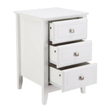 Bonnlo Upgraded White Night Stands for Bedrooms Set of 2, Modern Nightstand with 3 Drawers, Wooden Bed Side Table for Small Spaces, College Dorm, Kids’ Room, Living Room, 16W x 16D x 24H Bonnlo