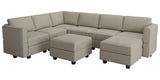 Belffin Modular Sectional Sofa with Storage Seat Oversized U Shaped Couch with Reversible Chaise Sofa Set with Ottoman Velvet Grey Belffin