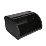 KL X458 Metal Bread Box/Bin/kitchen Storage Containers with Roll Top Lid (Black) KL