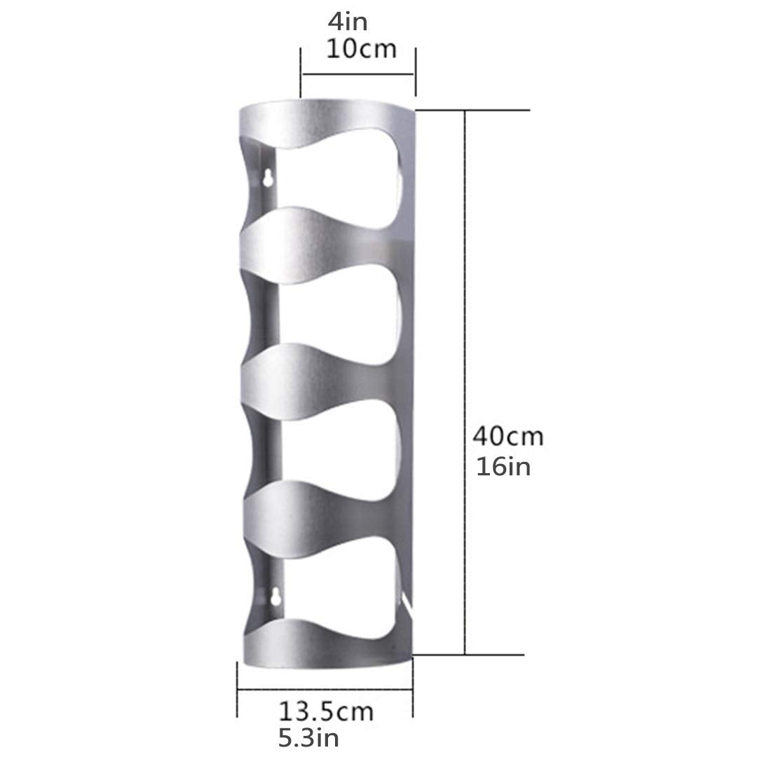 HAOZHAO 4 Bottles Creative Stainless Steel Wall Mounted Red Wine Holder Wine Bottle Storage Rack Storage Shelf Holders (Color : Silver) HAOZHAO
