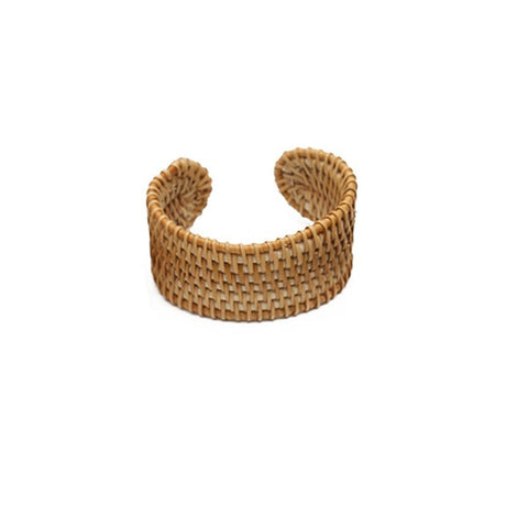 Natural Rattan Bracelet Handmade Lightweight Straw Wicker Braid Woven Bangle Bracelet Ethnic Chunky Bracelet for Women Jewelry-A WoodArtSupply