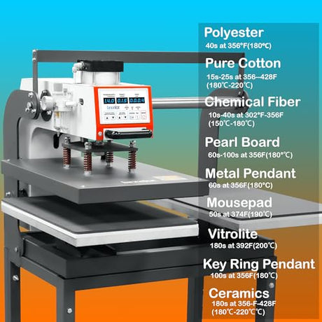 16x24 Pneumatic Sliding Dual Platen Heat Press-Large Heat Transfer Press with Auto Lift Sublimation Transfer for T-Shirt Printing &Small Businesses Delivers Consistent Results for Shirts, 2XL Apparel Lancelot