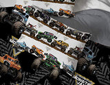 Jay Franco Monster Jam Tracks 5 Piece Full Bed Set - Includes Comforter & Sheet Set - Bedding Features Grave Digger &,Megalodon - Super Soft Fade Resistant Microfiber (Official Monster Jam Product) Jay Franco