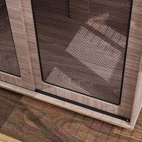 PawHut 39" Dog Crate Furniture, Dog Kennel Furniture End Table with Sliding Barn Door, Pet Cage Table for Large Breeds, Walnut Brown PawHut