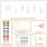 BEUNITONE 6 Set Moth Embroidery Kit for Adults Beginners, DIY Needlepoint Craft Kits with Instructions and Hoops, Complete Starter Set for Adults, Funny Hand Embroidery for Fabric and Home Decor