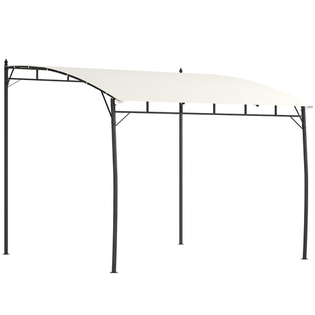 Outsunny 10' x 10' Outdoor Pergola Gazebo with UV-Resistant Canopy and Metal Frame, Sun Shade Shelter for Porch, Patio, Deck, Backyard, Cream White Outsunny
