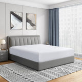 Cathay Home Luxury Wrinkle And Fade Resistant Double Brushed Ultra Soft Microfiber 14-inch Standard Pocket Single Fitted Sheet, White, King Cathay Home