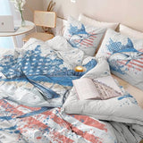 Aesthetic Duvet Cover Set White - Single 3-Piece Double-Sided Printed Bedding with Minimalist Fish Flag National Design, Ultra-Soft Microfiber Quilt Cover with Zipper for a Calm Generic