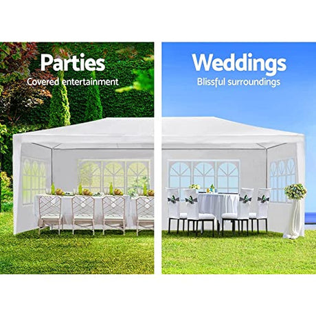 10'x30' Party Tent, Outdoor Wedding Tents with 8 Removable Sidewalls, Gazebo Shelter for Parties Patio, Outside Waterproof Canopy Tents, Party Wedding BBQ Events Tent, White MegaChoice
