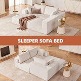 Weture 108” Modular Sectional Sofa, Cloud Sectional Couch with Deep Seat, Modern Modular L-Shape Sofa Couch with Chaise,Upholstered Couches for Living Room Bedroom (Corduroy, Beige) Weture