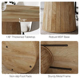 Tribesigns Oval Conference Table, 55.11 Inches Wood Meeting Table for 6 People, Rustic Meeting Seminar Boardroom Table with Wood Base for Office Conference Room (Light Brown) Tribesigns