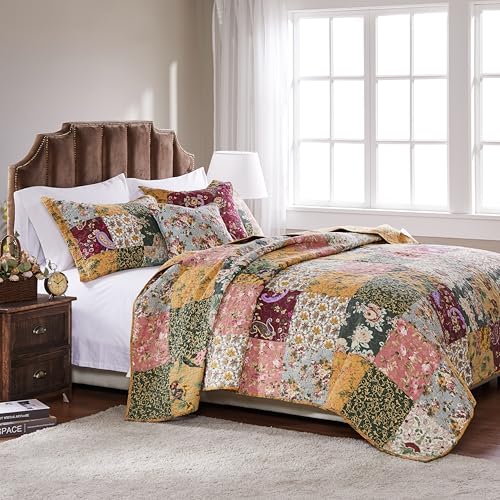 Greenland Home Antique Chic 100% Cotton Authentic Patchwork Quilt Set, Twin/Twin XL, Multicolor Greenland Home Fashions