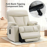 EONIX Power Lift Recliner Chair for Elderly with Heat and Massage, 400lbs Heavy Duty Electric Recliner Chairs for Adults with Cup Holders and USB Charging Ports, SLRY019020, Cream White