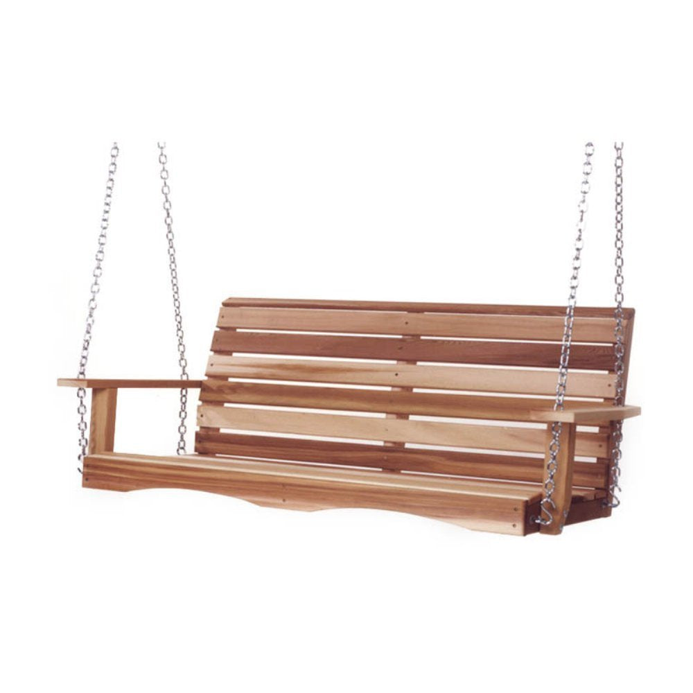 All Things Cedar PS70 Premium Porch Swing | 6Ft Outdoor Furniture & Patio Swing | Handcrafted Western Red Cedar | Comfort Springs, Easy Assembly, Sustainable Outdoor Bench 80.5X 23x 24
